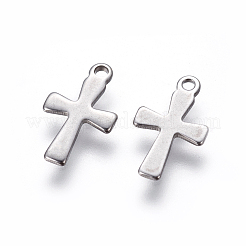 Tarnish Resistant 304 Stainless Steel Tiny Cross Charms&nbsp;STAS-L234-077P