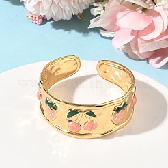 304 Stainless Steel Enamel Cuff Bangles for Women&nbsp;BJEW-B159-02G