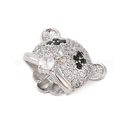 Brass Micro Pave Clear Cubic Zirconia Peg Bails&nbsp;KK-B111-01P