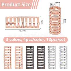 12Pcs 3 Colors Alloy Watch Band Adapter Connectors&nbsp;AJEW-DC0001-77