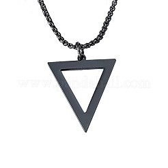 Inverted Triangle Stainless Steel Pendant Box Chain Necklaces for Men&nbsp;FS-WGF3CC6-01