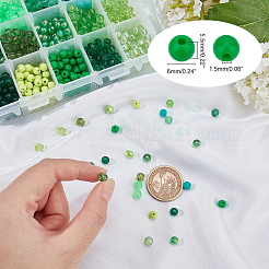 1050Pcs 15 Style Green Series Round Imitation Gemstone & AB Color Plated & Transparent Acrylic/Plastic Beads&nbsp;KY-CA0001-11