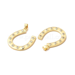 Rack Plating Brass Micro Pave Cubic Zirconia Pendants&nbsp;KK-B068-19G