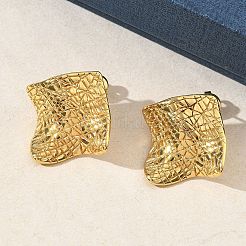 Textured 304 Stainless Steel Stud Earrings for Women&nbsp;EJEW-K333-17G
