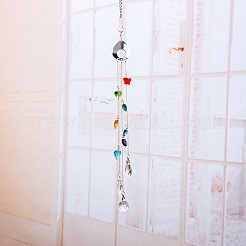 Crystal Glass Suncatcher Chakra Colors Ceiling Chandelier Ball Prism&nbsp;AJEW-WH0021-39