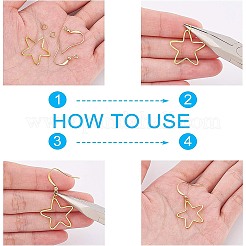 Long-Lasting Plated Brass Earring Hooks&nbsp;KK-BC0006-06G-NF
