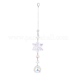 AB Color Glass Snowflake Pendant Decorations&nbsp;AJEW-Q144-02P-02