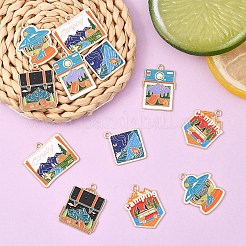 12Pcs 6 Styles Alloy Enamel Pendants&nbsp;FIND-YW0007-73