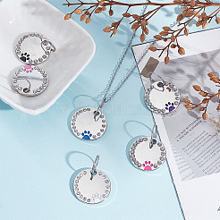 6Pcs 6 Colors Zine Alloy Rhinestone Pet Pendant Tag&nbsp;AJEW-WR0002-63