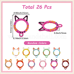 26Pcs Spray Painted Alloy Spring Gate Rings&nbsp;FIND-SC0017-10