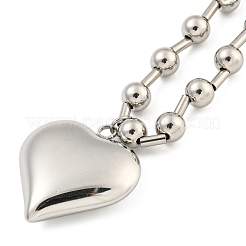 Non-Tarnish 304 Stainless Steel Heart Pendant Necklaces for Women&nbsp;NJEW-Z040-03P