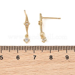 SHEGRACE Brass Micro Pave Cubic Zirconia Stud Dangle Earrings&nbsp;XGRQ4N692-723G
