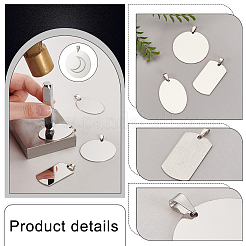18Pcs 3 Styles 201 Stainless Steel Stamping Blank Tag Pendants&nbsp;STAS-PH0005-63