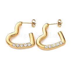 Valentine's Day 304 Stainless Steel Rhinestone Stud Earrings for Women&nbsp;EJEW-L315-04G