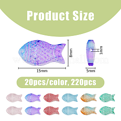 220Pcs 11 Colors Transparent Spray Painted Glass Beads&nbsp;GLAA-DC0001-22