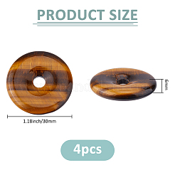 4Pcs Natural Tiger Eye Pendants&nbsp;G-FH0002-67A