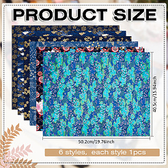 Rectangle with Flower Pattern Cotton Fabric&nbsp;DIY-WH0671-036