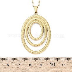 Triple Oval 304 Stainless Steel Pendant Necklaces&nbsp;NJEW-M096-31G