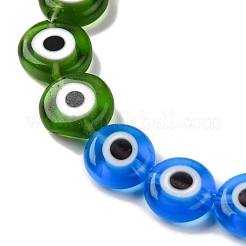 Chakra Theme Handmade Evil Eye Lampwork Beads Strands&nbsp;LAMP-G164-07C