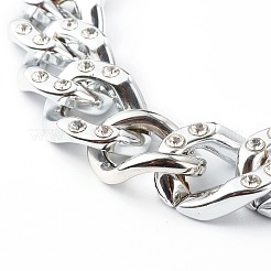 CCB Plastic Rhinestone Curb Chain Necklaces&nbsp;NJEW-JN03560
