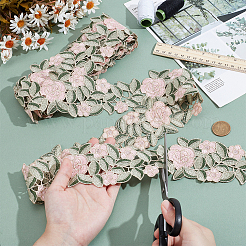 Polyester Flower Embroidery Lace Trim&nbsp;OCOR-WH0090-88