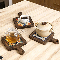 3 Sets 3 Styles Wood Hot Pads&nbsp;AJEW-DC0004-44