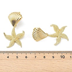 Ocean 304 Stainless Steel and Brass Stud Dangle Earrings&nbsp;EJEW-JE07107-02