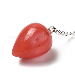 Cherry Quartz Glass Dowsing Pendulums&nbsp;G-R492-01S-05