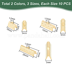 60Pcs 6 Style 304 Stainless Steel Ribbon Crimp Ends&nbsp;STAS-UN0055-92