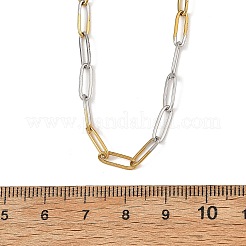 3.5MM Duo Tone Brass Paperclip Chains Necklaces&nbsp;NJEW-JN06545