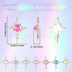 56Pcs 8 Colors Alloy Cabochons&nbsp;MRMJ-CP0001-26