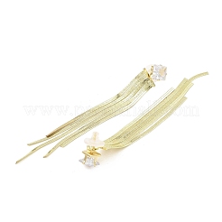 Cubic Zirconia Chains Tassel Earrings&nbsp;LS-EJEW-P236-08G