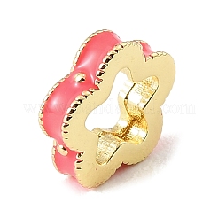 Brass Enamel Flower Spacer Beads&nbsp;KK-CBAF2EC-02G