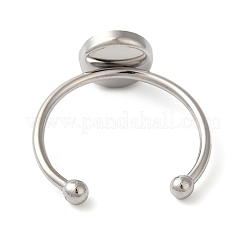 Non-Tarnish 304 Stainless Steel Open Cuff Ring Components&nbsp;X-STAS-I306-05B-P