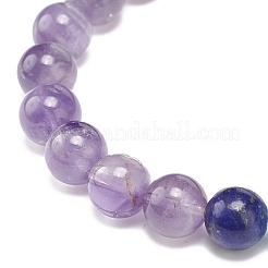 Natural Amethyst Rectangle & Mixed Stone Beaded Stretch Bracelet&nbsp;BJEW-JB08981-02