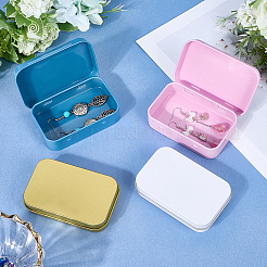 4Pcs 4 Colors Iron Jewelry Storage Boxes with Hinged Lid&nbsp;CON-SP0001-19