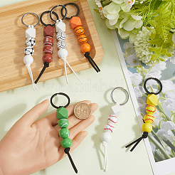 7Pcs 7 Colors Wooden Keychain&nbsp;KEYC-SP0001-08