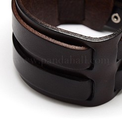 Trendy Retro Unisex Punk Rock Style Wide Leather Cord Wristband Bracelets&nbsp;BJEW-L277-M