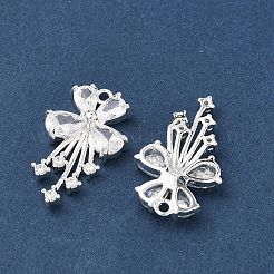 Brass Pave Clear Cubic Zirconia Pendants&nbsp;KK-C168-24S