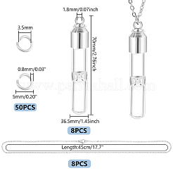 DIY Glass Tube Hourglass Bottle Pendant Necklace Making Kits&nbsp;DIY-UN0006-22