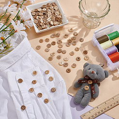 200Pcs 10 Styles 2-Hole Natural Coconut Buttons&nbsp;DIY-GA0008-28