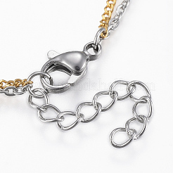 Two Tone 304 Stainless Steel Bracelets&nbsp;BJEW-G580-03