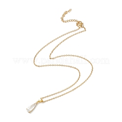 Clear Cubic Zirconia Teardrop Pendant Necklace&nbsp;NJEW-O125-60G
