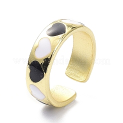 Heart Pattern Alloy Enamel Cuff Rings&nbsp;LS-RJEW-Z008-16LG-C