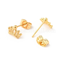 304 Stainless Steel Tiny Crown Stud Earrings with 316 Stainless Steel Pins for Women&nbsp;EJEW-J043-18G