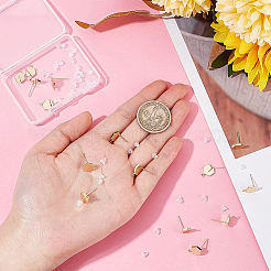 8 Pairs Brass Stud Earring Findings&nbsp;KK-BC0008-56
