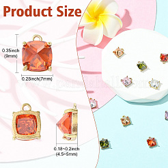 10Pcs 5 Colors Brass Micro Pave Cubic Zirconia Pendants&nbsp;KK-CJ0003-71