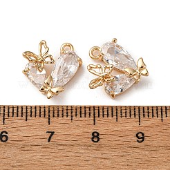 Brass Micro Pave Cubic Zirconia Charms&nbsp;KK-Z112-40G-02