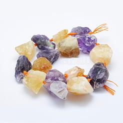 Rough Natural Amethyst and Citrine Beads Strands&nbsp;G-K203-60