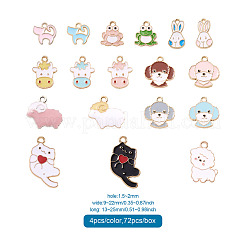 72Pcs 18 Style Alloy Enamel Pendants&nbsp;ENAM-CW0001-10